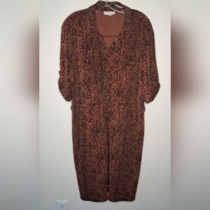 Brown Snake Print Dress